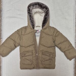 Unisex Toddler Rokka & Rolla Tan Sherpa Lined Puffer Winter Jacket 18 Month